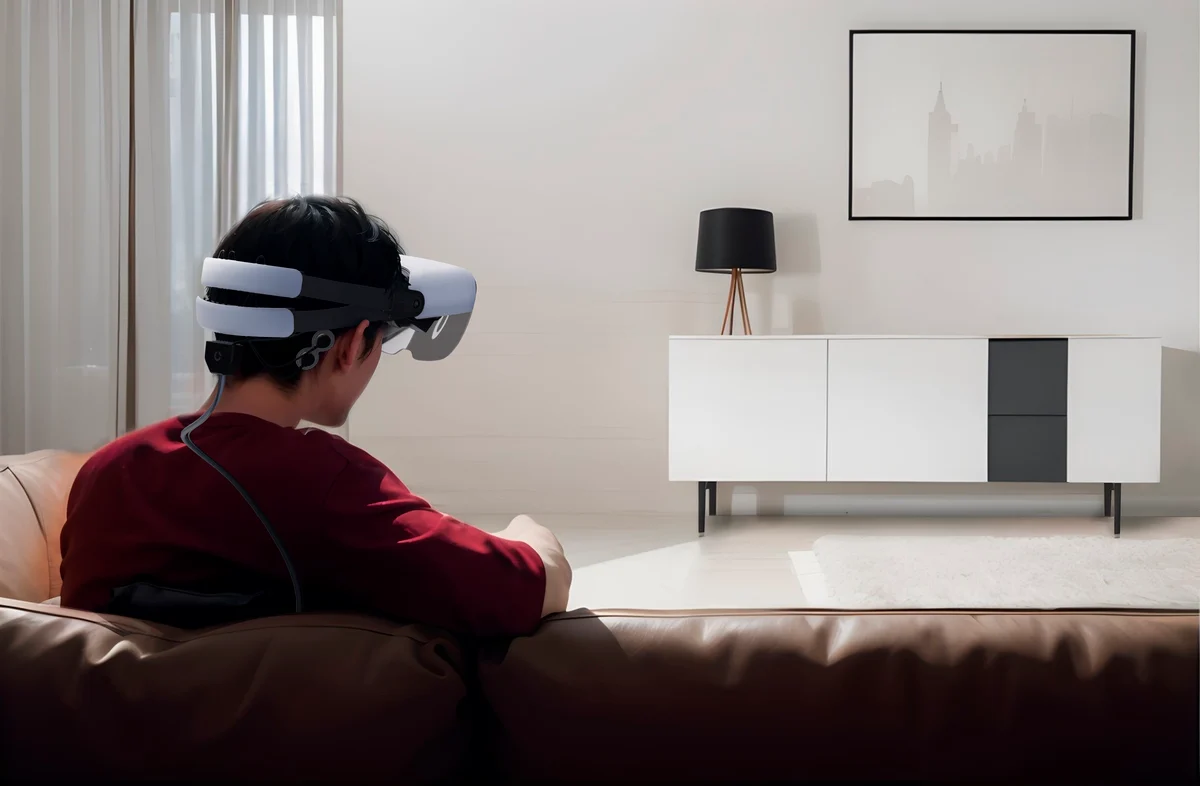 Lifestyle photograph of Cognixion ONE Axon-R 1